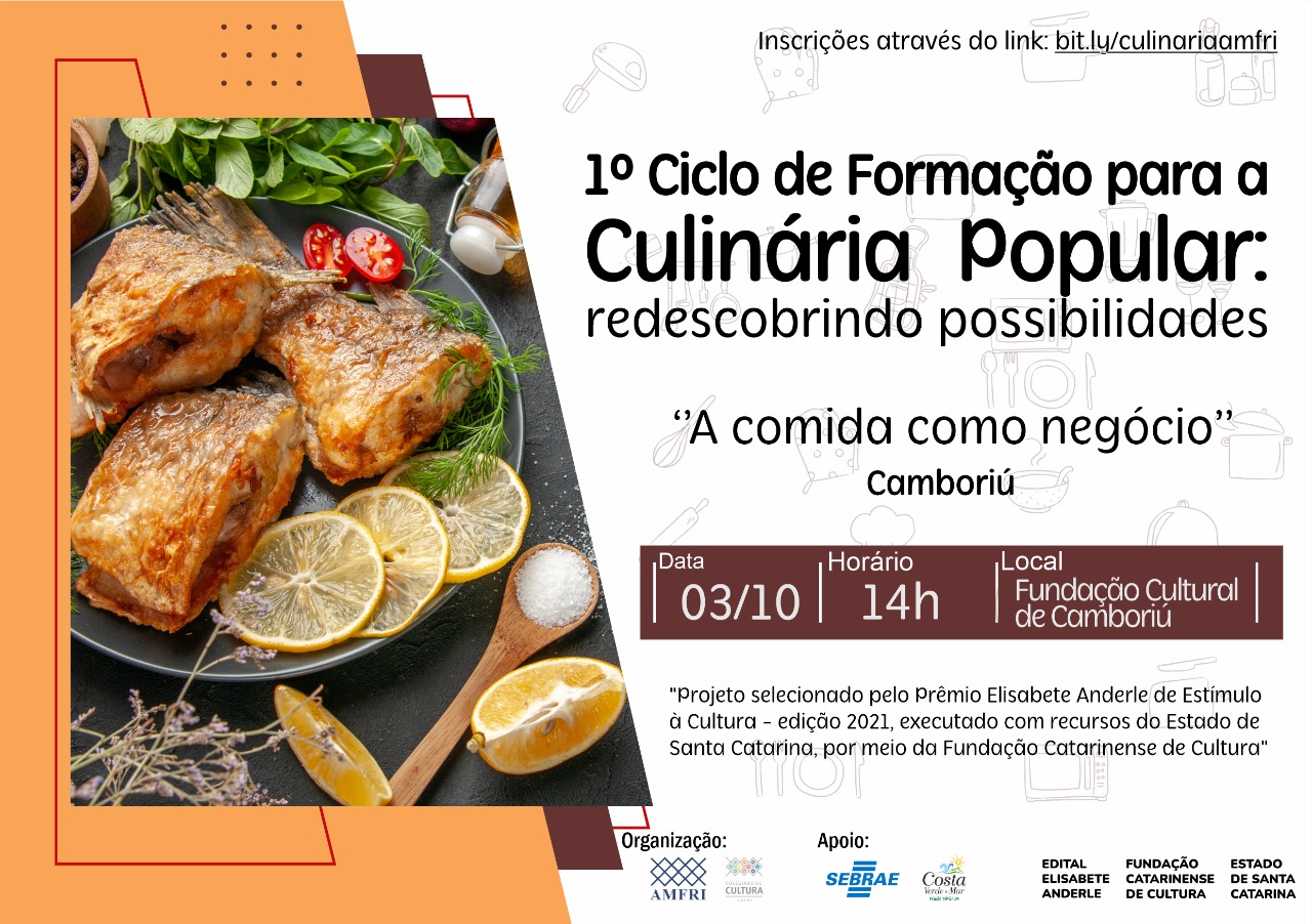 1º Ciclo de Formação para a Culinária Popular nos municípios de Balneário Camboriú, Camboriú e Itapema