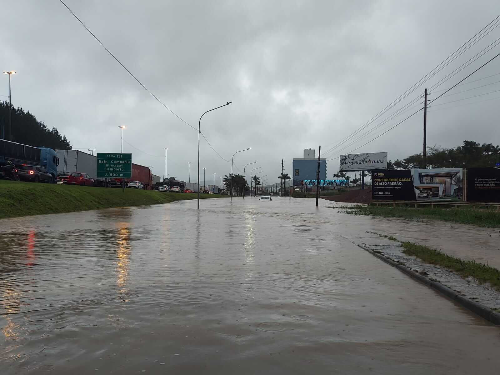 SC registra alagamentos após chuvas atingirem o Estado Foto: Rodrigo Gonçalves, NSC TV