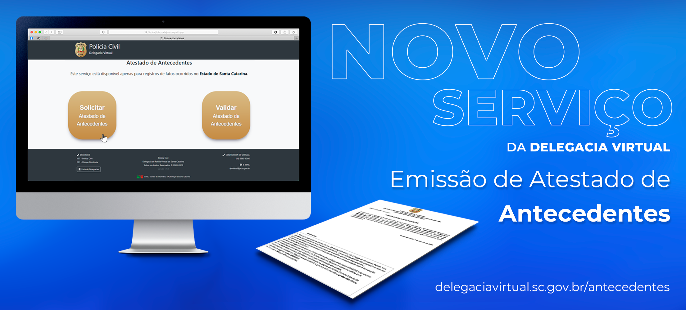 Emissão de atestado de antecedentes policiais