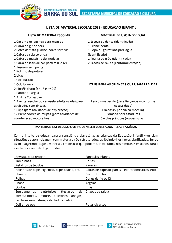 Lista Material Escolar