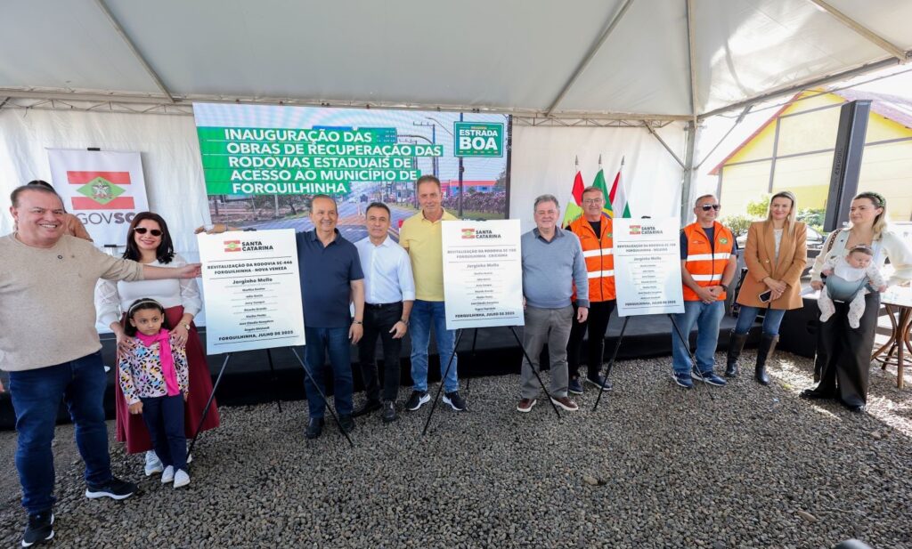 Estrada Boa: governador inaugura obras em trechos das SC-108 e SC-446 no Sul do estado