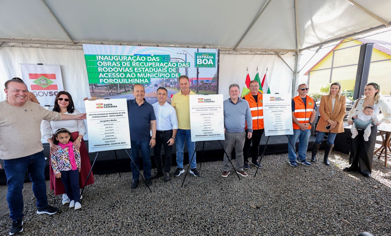 Estrada Boa: governador inaugura obras em trechos das SC-108 e SC-446 no Sul do estado