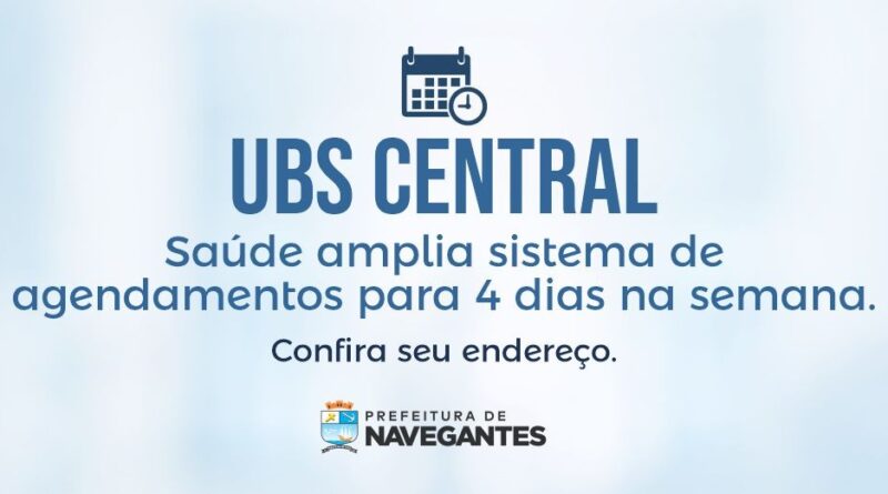 UBS Central altera sistema de agendamentos para quatro vezes na semana