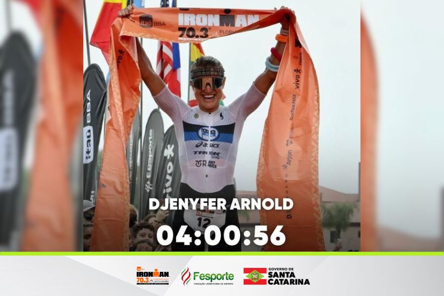 Catarinense Djenyfer Arnold celebra tríplice coroa no calendário do Ironman Brasil 2025 e projeta participação na etapa mundial da Espanha