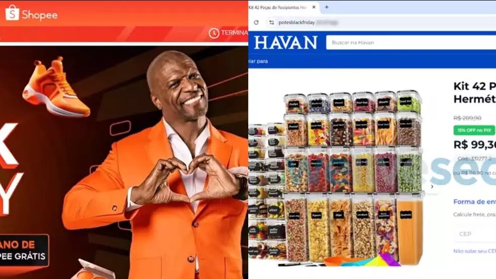 Lojas falsas da Shopee e Havan revelam malícia de golpistas às vésperas da Black Friday