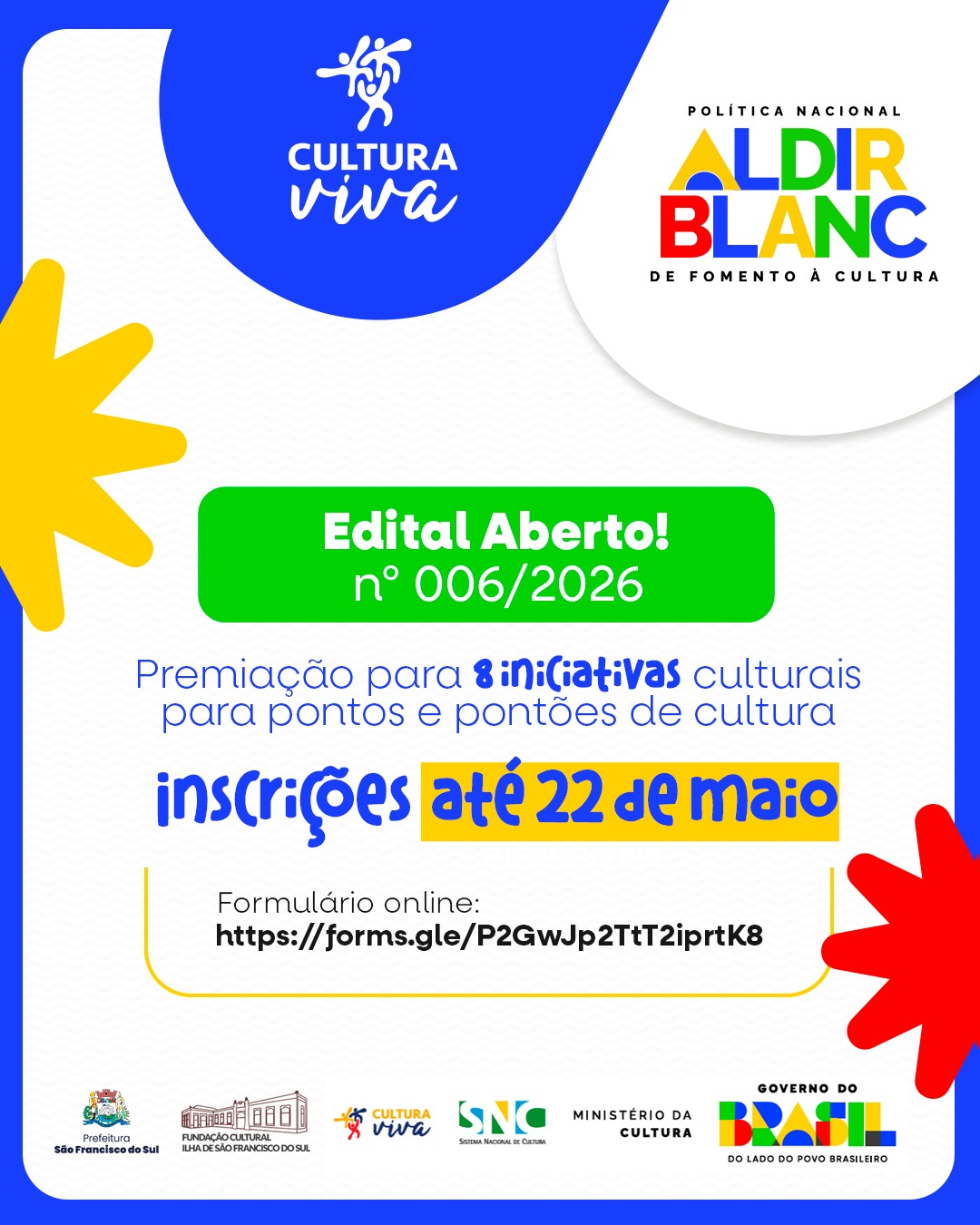 Prefeitura lança edital para premiar iniciativas culturais em São Francisco do Sul