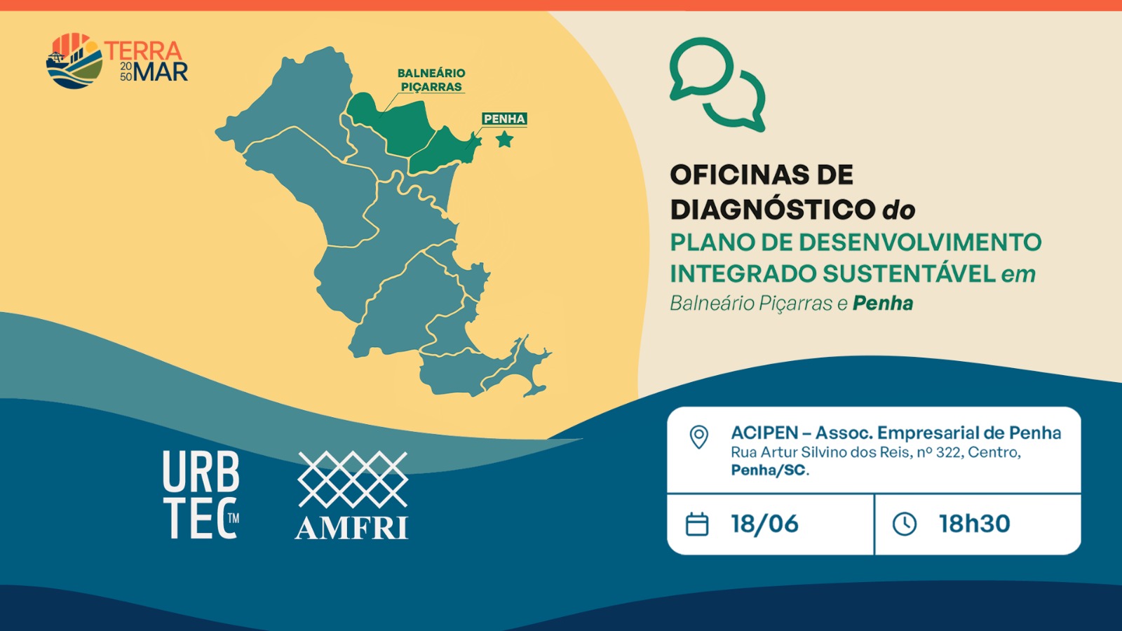 Penha recebe oficina participativa do TERRAMAR 2050 no dia 18 de junho