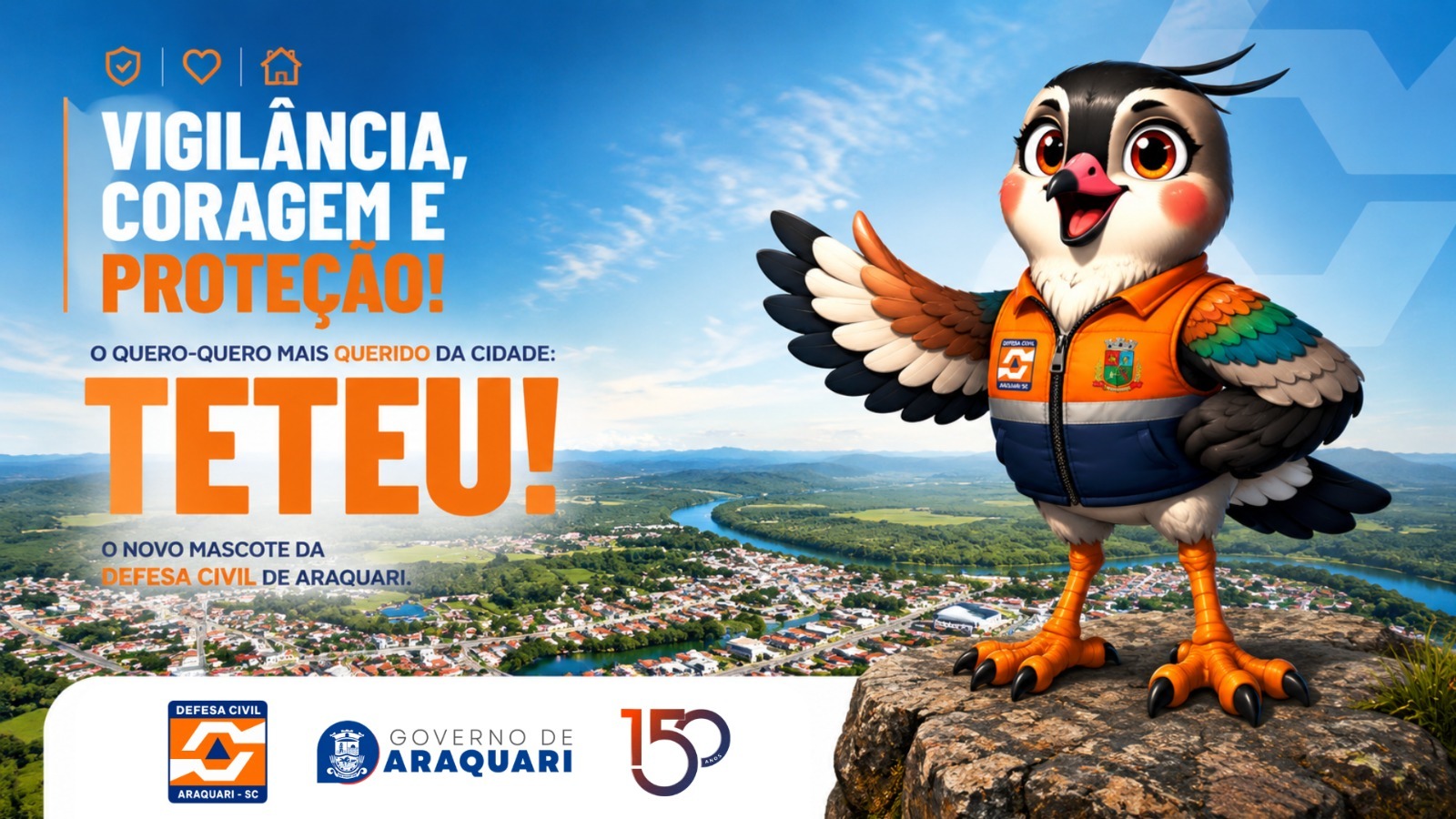 Teteu é escolhido como nome da mascote da Defesa Civil de Araquari