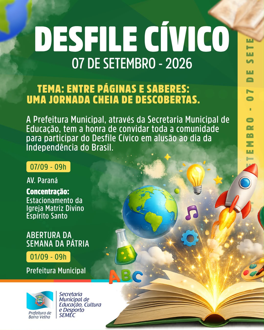 Barra Velha celebra a Independência do Brasil com Desfile Cívico