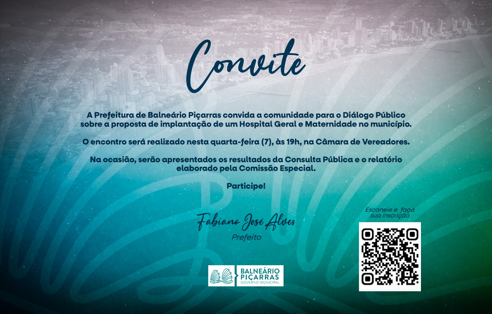 Diálogo Público apresenta resultado de consulta sobre implantação de hospital em Balneário Piçarras nesta quarta-feira (07/10)